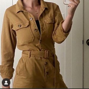 Reformation Jeans Kendall boiler jumpsuit in desert organic cotton size 2